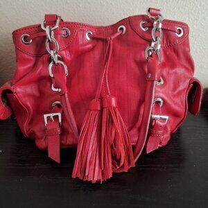 Adrienne Vittadini Red Leather Purse 11" x 8"